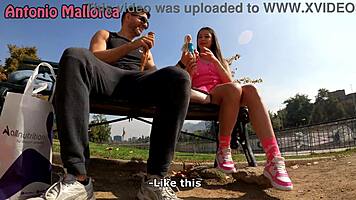 picking up a pink chilean barbie girl in public park