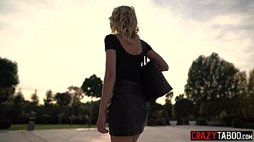 Blonde Babe Giving Foot Care Before Petite Blonde Enjoys Leisure Time