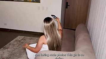 bbw catches me texting boyfriend, forces me to dance naughtily until we laugh