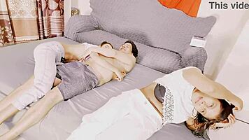 Brunette And Sexy Threesome Sex