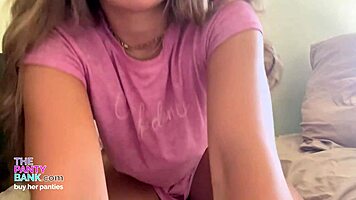 pretty latina teen 18+ masturbates with dildo bent over and gives joi the panty bank - used panties