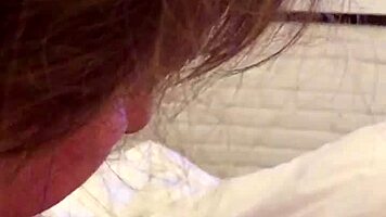 french canadian milf sucks latin cock like a pro in hotel room