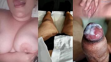 ex girlfriend teases with sheer red see through tits until i cum hard