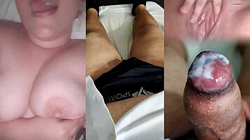 ex girlfriend teases with sheer red see through tits until i cum hard