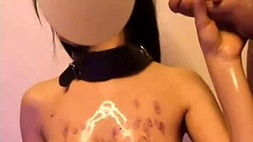 Master drips hot wax on sub's body in intense roleplay 😈🔥