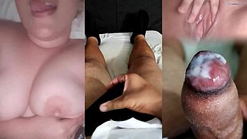 ex girlfriend teases with sheer red see through tits until i cum hard