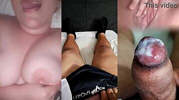 ex girlfriend teases with sheer red see through tits until i cum hard