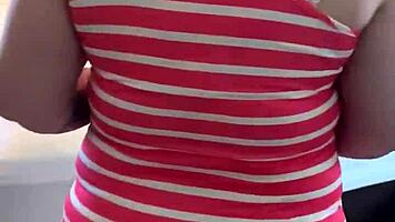 petite girl teases with visible panty lines