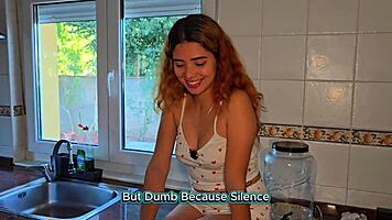 colombian beauty gives footjob and takes cum on feet