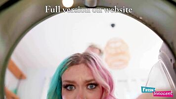 innocent petite babe's tight ass nailed stuck in washing machine?