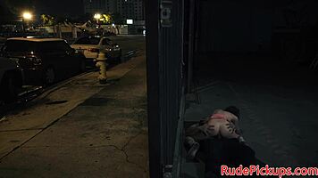 Petite glasses teen bound outdoors sucks then rides cock hard