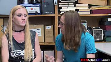 young couple busted pounding in store by cop