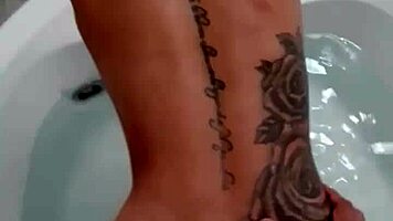 prostitute slurps sloppy blowjob then rides cock in motel hydromassage