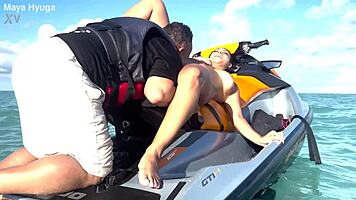 Ecstatic Latina Moans from Beach Pussy Licking High Seas