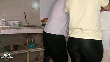 Kitchen Chat With Stepmom's Friend Turns Into Juicy Pussy Fingering And Fuck Part 1