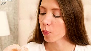 Innocent-looking tattooed Stephanie Moon gropes tight pussy solo like a naughty neighbor