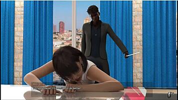 stretch this tight ass wide open on the desk interview now