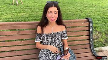 Hey watch this skinny brunette get roughed up in public pickup gangbang with double penetration and triple cumshots