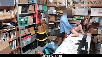 teen shoplifter bends over for cops deal hard doggystyle pounding