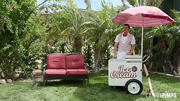 Liz Jordan Drips Ice Cream on Perky Tits Before Outdoor Pounding