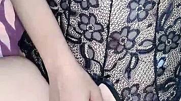 hijab girl wildly horny as vibrator and cock fill her tight hole