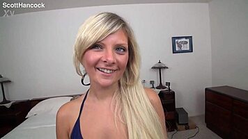 Alessandra Noir's Cute 19yo Blonde POV Blowjob Ends In Huge Messy Facial
