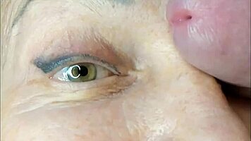 insane close-up milf eye cumshot orgasm facial explosion