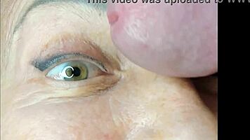 insane close-up milf eye cumshot orgasm facial explosion