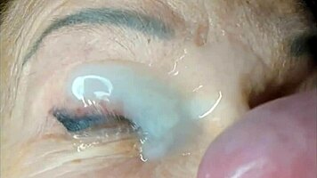 insane close-up milf eye cumshot orgasm facial explosion