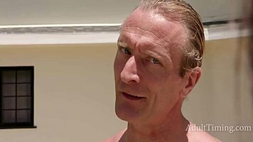 petite cutie drools over beach hunk's throbbing cock