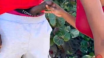 i spot huge black cock on beach suck it down and swallow every drop