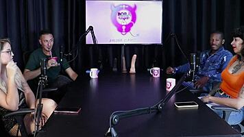 Swinger house tale of complicated couple in sheer red lingerie