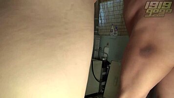 showering with cute petite asian village girl body