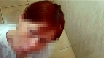 cute redhead emo nerd spies brazilian cousin masturbating in shower and helps cum pov