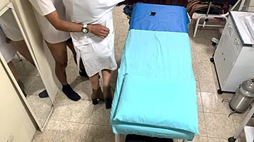 Married Argentinian nurse stays late for secret cam perfect body fingering