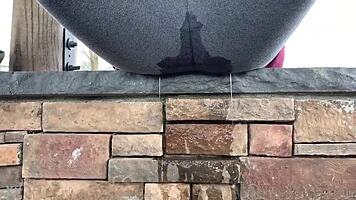leggings soaked as teen girl unleashes hot outdoor pee stream