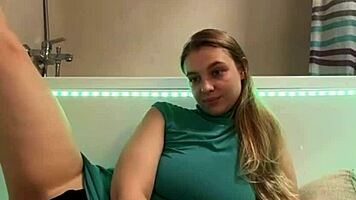 i'm so horny fingering my fat tits in bathroom orgasm