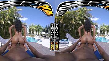 Petite Babe Enters Lush Garden for Big Black Cock Cum Fantasy