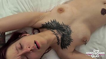 Haven, ready for double fun with me and my buddy? she moans in first threesome