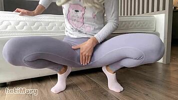 These tight leggings make my petite body squirt everywhere!