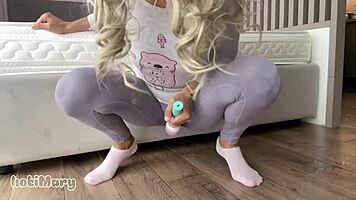 These tight leggings make my petite body squirt everywhere!