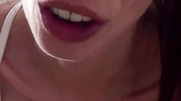 Candie cross bites lip sliding tiny ass onto raw shaft juicy bounce