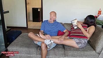 damn, i pound this virgin latina's tight pussy while she reads her book oblivious