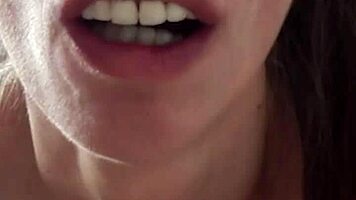 Candie cross bites lip sliding tiny ass onto raw shaft juicy bounce