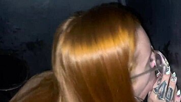 Tanned Swingers Fuck Gloryhole in Heated House Party