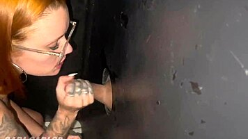 Tanned Swingers Fuck Gloryhole in Heated House Party