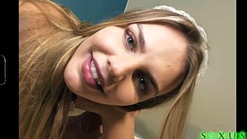 kate dalia serves brad newman in maid uniform for intimate massage session