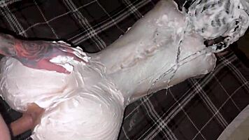 huge soapy ass foamed up for massive cock pounding
