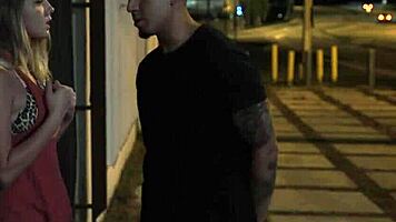 Pulled bound teen babe for outdoor cock ride