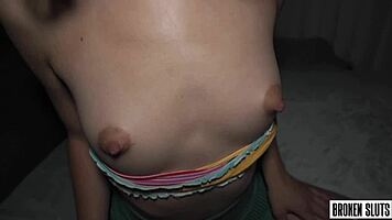 cute petite pounded rough doggystyle then filled with hot creampie